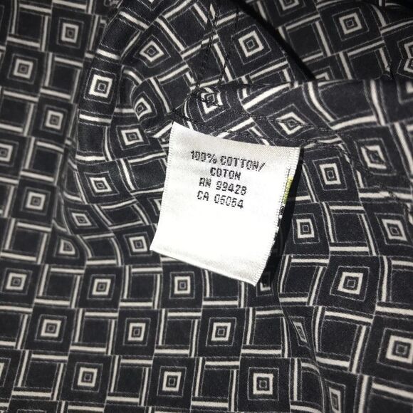 Bugatchi Mens Geometric Design Shaped Fit Long Sleeve Button Mens Large Black‎ - Picture 4 of 6